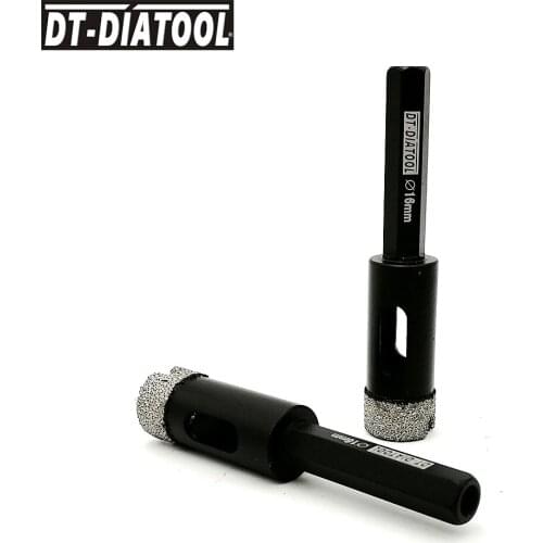2pcs Dia 16mm Dry Vacuum Brazed Diamond Drill Core Bits Ceramic Tile Hole Saw Hexagon shank Drilling Core Bits for Marble