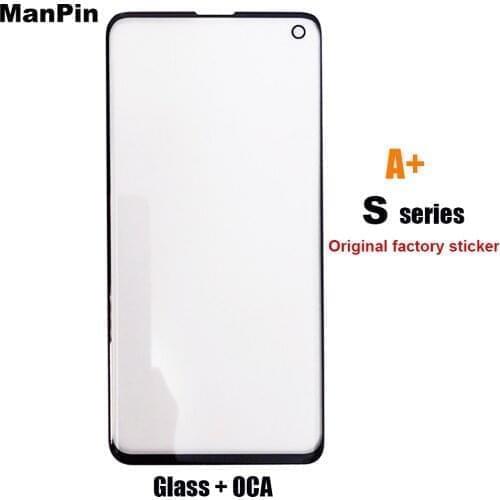 5pcs/lot Glass with Original OCA Adhesive Film For Samsung S20 10 9 8 Plus Mobile Phone LCD Touch Screen Display Front Panel Fix