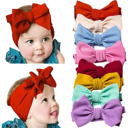 8PCS Baby Nylon Headbands Handmade Baby Girl Headband Hairbands with Bow Child for Newborn Infant Toddler Child Hair Accessories