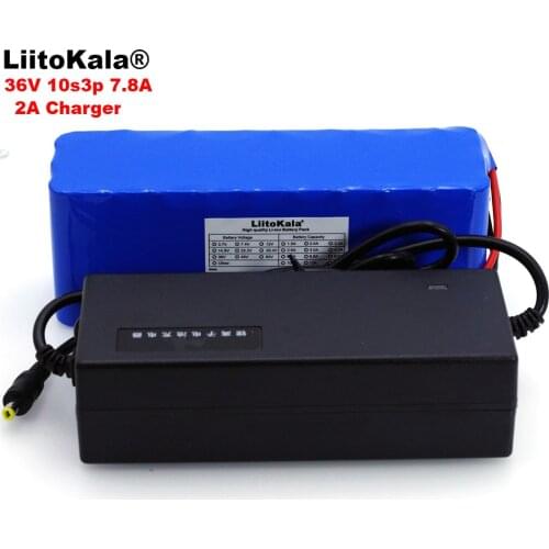 LiitoKala 36V 7.8Ah 10S3P 18650 Rechargeable battery pack ,modified Bicycles,electric vehicle 36V Protection PCB+2A Charger