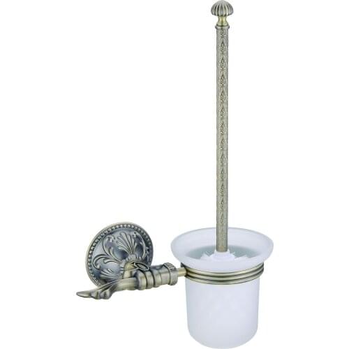 FREE SHIPPING new design antique brass toilet brush holder with flowers