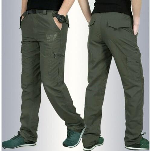 Summer Military Cargo Pants Men Breathable Quick Dry Trekking Waterproof Trousers Joggers Multi Pockets Army Combat Work Pants