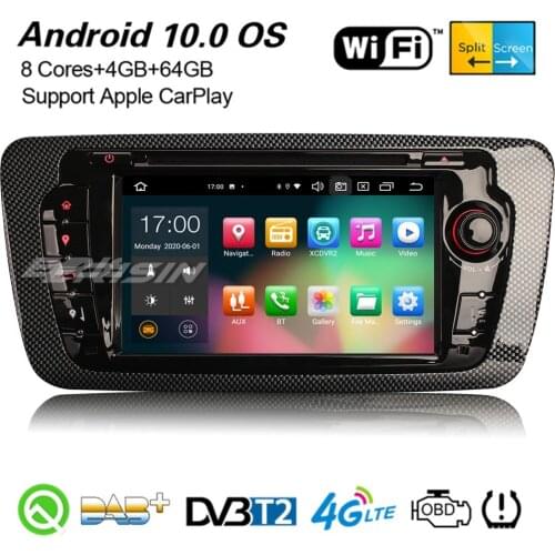 Erisin 8122 8-Core DSP Android 10.0 DAB+ Car Stereo CarPlay GPS WiFi 4G TPMS OBD2 DVB-T DVR USB Bluetooth CD Navi For SEAT IBIZA