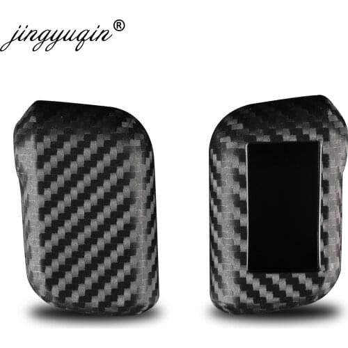 Jingyuqin 10X Carbon Silicone Case For Starline A93 A63 A96 Car 2 Way Alarm Remote Sensor Control LCD Keychain Cover Car Styling