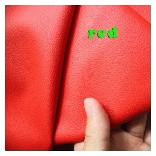 Red Small Lychee Pu Leather Faux Leather Fabric Pu Artificial leather Upholstery Leather Sold By The Yard Free Shipping