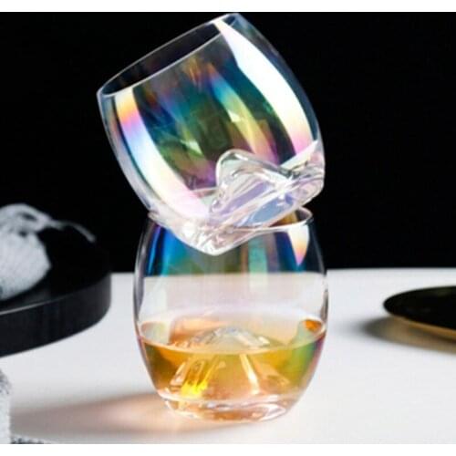350ml Whiskey Iceberg Glasses Lead-Free Crystal Glass Creative Kung Fu Snow Mountain Cup Personality Vodka Tasting Cup Bar