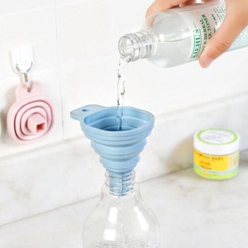 Square Protable Mini Silicone Gel Foldable Style Funnel Hopper Kitchen Cooking Tools Accessories LX1659