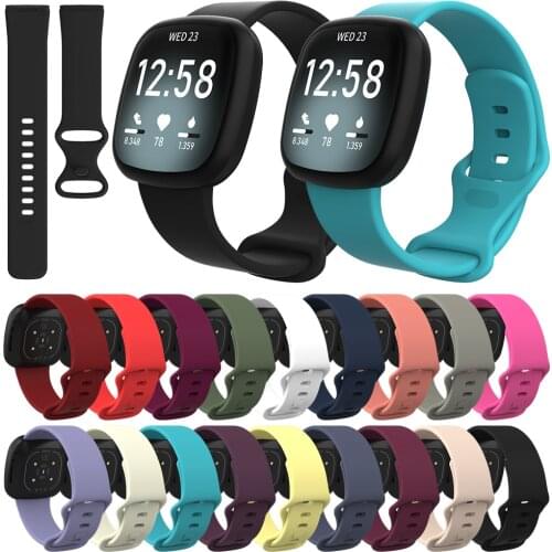 Fashion Soft TPU Sport Watchbnds For Fitbit Versa 3/Sense Replacement Wrist Band Women Men Smart Watch Accessories Strap
