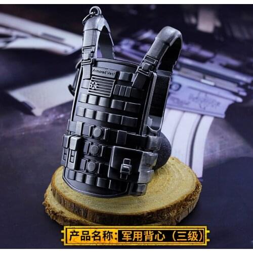 2020 Game FPS Playerunknowns Battlegrounds 3D Keychain Military Vest PUBG Keychain Zinc Alloy Pendant FASHION Case