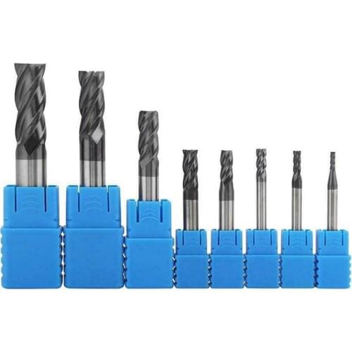 8pcs/Set 4 Flutes Flat End Mills Set 2-12mm Milling Cutter Hrc50 Endmill Alloy Tungsten Steel Cnc Machine Milling Machine Tools
