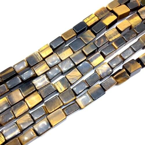 Natural Stone Beads Yellow Tiger Eye 10x8x6 mml Smooth Cube Rectangle Smooth Bead DIY Jewelry Making Supplies