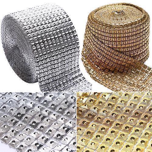 New 1 Yard Mesh Wrap Glitter Bling Ribbon Roll Home Party Wedding Decoration 63LE 6HCZ