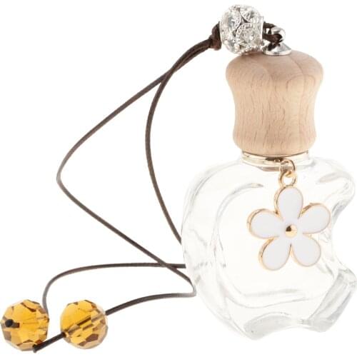 Charm Apple Empty Glass Perfume Bottle Pendant For Car Hanging Decor 12ml