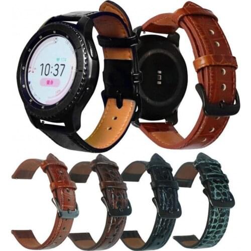 22mm Replacement Genuine Leather Watchband Strap for Samsung for Huawei Watch2