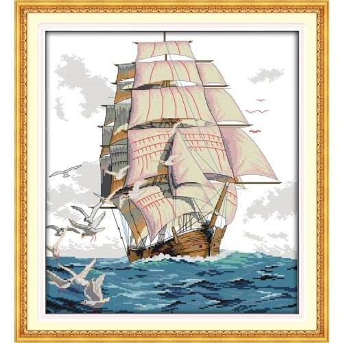 Sailng Printed Canvas DMC Counted Chinese Cross Stitch Kits printed Cross-stitch set Embroidery Needlework