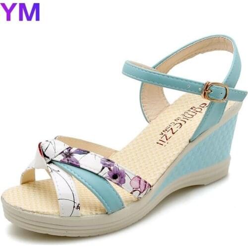 2021 New Shoes Women Sandals Summer Wedge Sandals Women Shoes Bohemian Fashion Buckle Classic Non-slip Sandals Shoes Beach