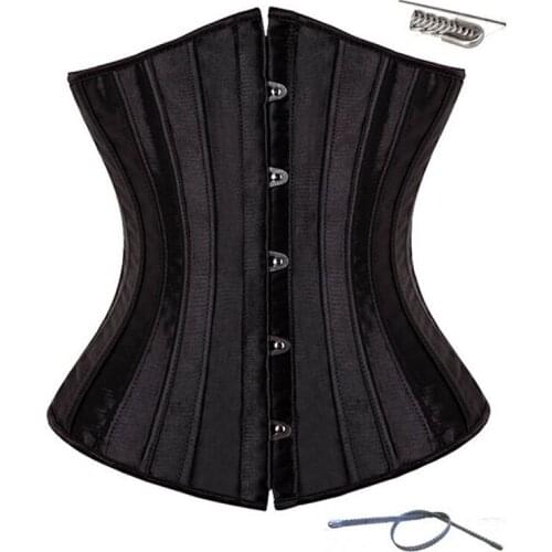 Sexy Corset Black Clothes Solid Plus Size Bustier Sexy Lingerie Polyester Underbust Corset Women Clothes