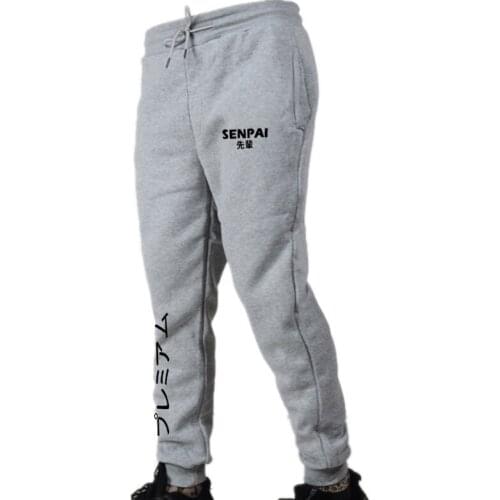Japanese Streetwear Senpai Wool Sweatpants Mens Casual Senpai Pants