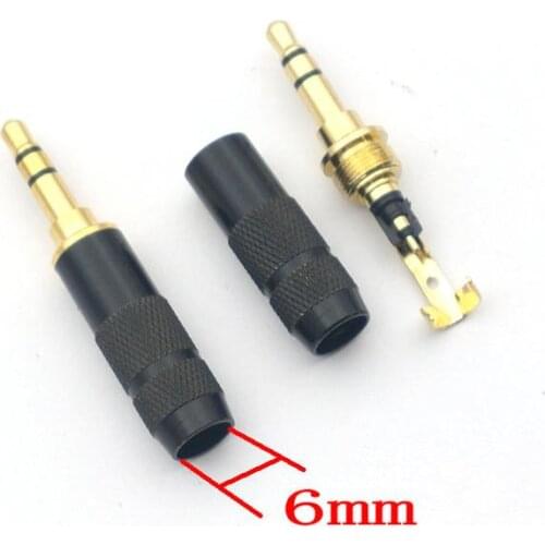 200pcs black copper 3.5mm Stereo Male Repair headphone Plug soldering connectors
