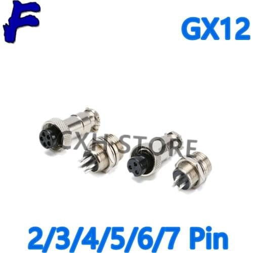 1set GX12 2/3/4/5/6/7 Pin Male + Female 12mm L88-93 Circular Aviation Socket Plug Wire Panel Connector with Plastic