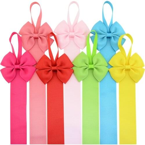 12pcs/lot 26inch Girls Solid Color Hair Bow Holder Handmade Girl Barrette Holder Princcesss Hair Accessories 760