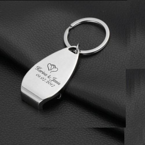 Bride & Groom Personalised Key Ring Key Chain Beer Bottle Opener Personalized Wedding Favour Bomboniere Thank You Gifts