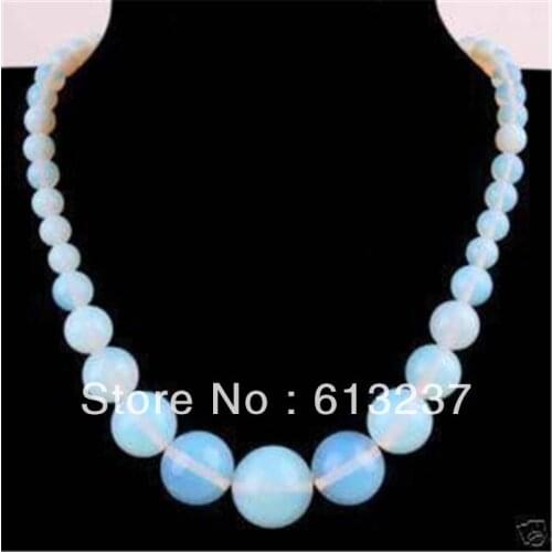 Fashion diy 6-14mm opal round stone crystal round beads necklace for women chain choker jewelry 18inch MY5158