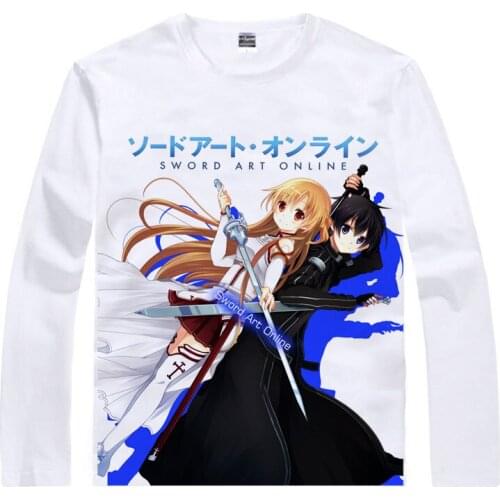 Sword Art Online SAO T-Shirt Shino Asada Shirt Juniors Long sleeves t-shirts ANIME PRINT Super Cute Womens Shirts anime shirts a