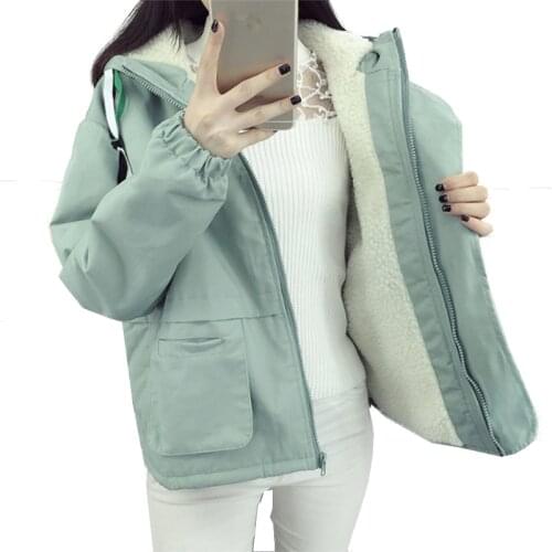 WomenS Jacket New Winter Women Parkas Inner Thick lamb Wool Keep warm Coat Female Cotton Padded Jacket Short Long Coats A