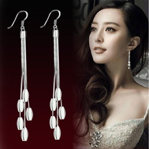 New arrival 925 sterling silver high quality fashion tassels flower ladies`stud earrings jewelry wholesale gift