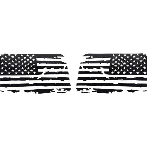 Hardtop Window USA Distressed Flag Decals American Flag Stickers for Jeep Wrangler 2018-2021 JL 4 Door, 1 Pair
