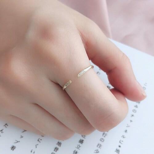 ZHOUYANG Opening Rings For Women 2020 New Simple Mini CZ Light Gold Color Finger Ring Party Birthday Gift Fashion Jewelry R142