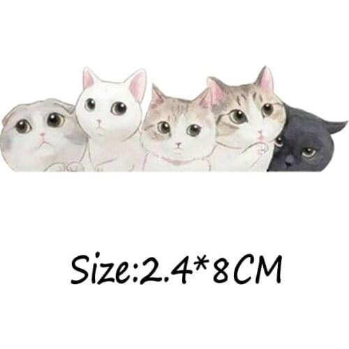 1Pcs Cartoon Cat Dog Rabbit Patch Iron On Transfers For Clothing Heat Transfers Animal Thermo Stickers On Kids Clothes Stripes