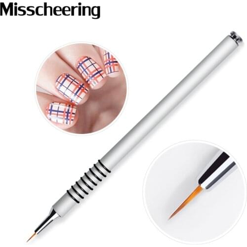 1 Pcs Professional 7mm Nail Liner Brush Silver Handle Drawing Painting Pen For DIY UV Gel Polish Manicure Brushes Nail Art Tools