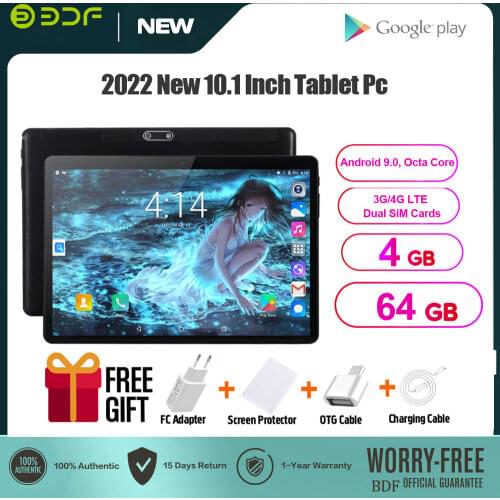 BDF 10 Inch Tablets Octa Core 3G 4G LTE Phone Call Dual SIM Card IPS Pc Android 7.0 WiFi 2GB 32GB Laptop Pc Android Tablet