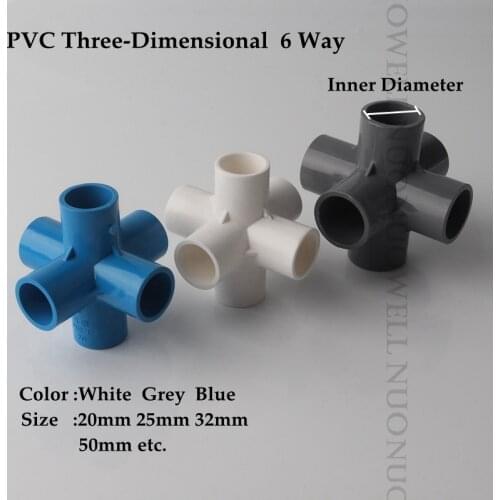 10pcs PVC Pipe six way connector 20/25/32/50mm Garden Irrigation Tube Adapter Wardrobe shoe rack DIY fittings