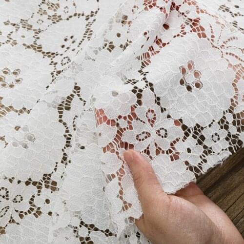 100x150cm Lace Fabric White Black DIY Exquisite Mesh Lace Embroidery Clothes Wedding Dress Accessories