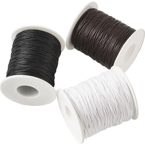 3rolls/set 100yards 1mm Waxed Cotton Thread Cords String Strap Necklace Rope For Jewelry Making Beading DIY Bracelet