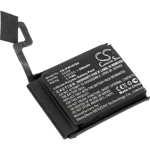 CS 290mAh / 1.11Wh battery for Apple A1976, Watch Series 4 44mm A2059