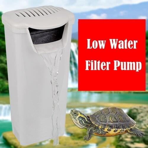 Aquarium Turtle Filter Waterfall Flow Water Clean Pump Bio-Filtration for Reptiles Tank Low Level Waterfall Filter