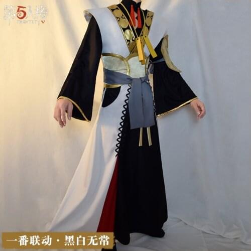 Anime Identity V Black And White Wu Chang The Soul of Umbrella Kimono Uniform Cosplay Costume Halloween Suit For Women Men New 2