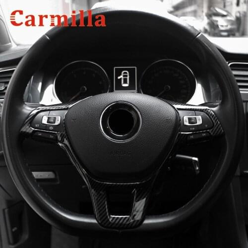 Carmilla Car Stickers for Volkswagen VW Jetta MK6 2015 - 2020 Steering Wheel Panel Decoration Cover Sequin Trim Accessories