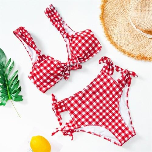 2019 Sexy High Waist Dot Print Bikini swimwear Women Halter Push Up Bikini set Swimsuit female Biquini Beach Wear Bathing Suit