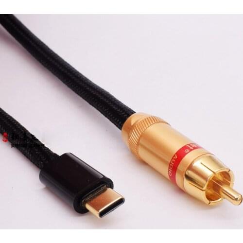 Pure Silver Type-C to RCA Coaxial Audio Cable for Cayin i5 N3 N5ii N52 N5IIS n6ii n8 n5mk2 N5 HiBy R2 R3 R5 R8 Portable Player