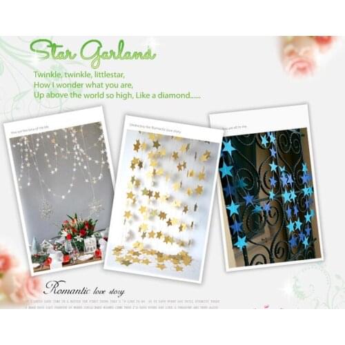 Baby Shower Wedding Party Bunting Star Paper 4m Decoration Banner Drop Garland