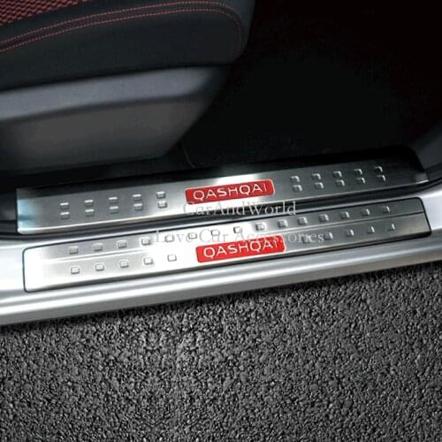 For Nissan Qashqai J11 2015-2018 Door Sill Sills Scuff Plate Guard Cover Welcome Pedal Protector Decorate Trims Car Accessories