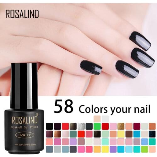 ROSALIND 7ML UV Gel Nail Polish Primer For Nails Art Design Soak Off Hybrid White Gel For Nail Extensions Gel Varnish Pure Color