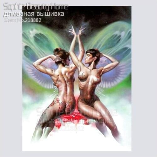 Diy Diamond Painting Cross Stitch Square Drill Pattern Pasted Diamond Mosaic Embroidery Butterfly Naked Lady Crafts Needlework