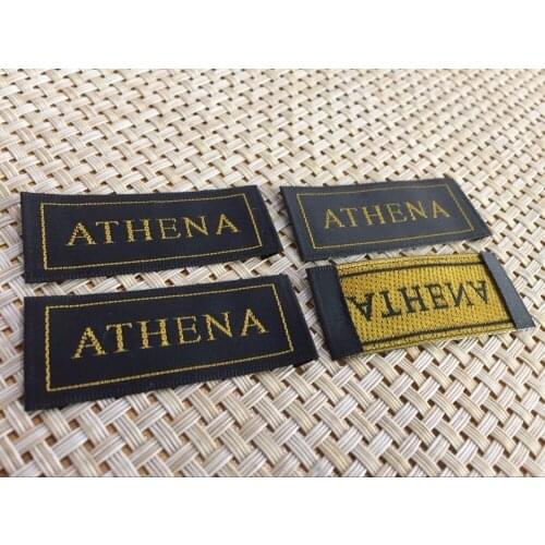 End fold woven label / main label / clothing tags / garment label /satin woven label Custom made