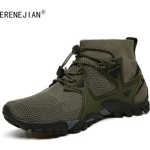 ERENEJIAN Man Casual Mesh Breathable Shoes Outdoor Hiking Climbing Trail Trekking Sneakers Sports Shoes Footwear Big Size 39-47